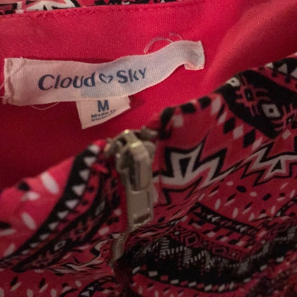 Cloud Sky Medium Pink Black Dress Elastic Waist - Picture 6 of 7